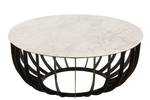 Table de salon ronde marbre Blanc - Pierre - 91 x 38 x 91 cm