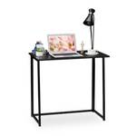 Schreibtisch klappbar Schwarz - Holzwerkstoff - Metall - 80 x 75 x 45 cm