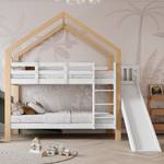 Etagenbett HomeyFuny Ⅰ Beige - Weiß - Holzwerkstoff - Massivholz - Holzart/Dekor - 183 x 223 x 245 cm