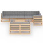 Garten-Lounge-Set (9-teilig) 3009804-2 Grau - Holz