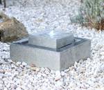 Led Gartenbrunnen FoScala Grau - Kunststoff - 48 x 23 x 48 cm