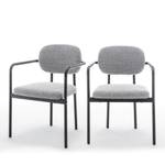 Lot de 2 fauteuils de table Stuart Gris - Textile - 54 x 80 x 53 cm