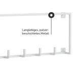 Garderobenhaken Garderobenleiste Metall Weiß - Metall - 83 x 16 x 4 cm