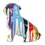 Statue petit chien Carlin multicolore Porcelaine - 20 x 18 x 11 cm