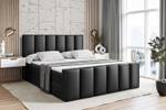 Boxspringbett BOXI1-Z Hochglanz Schwarz - Breite: 140 cm - H3