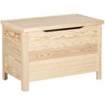 Coffre de rangement en pin 85L Beige - Bois manufacturé - 70 x 48 x 40 cm