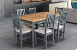 Esszimmer Set NILO 7 7-teilig Beige - Grau - Holzwerkstoff - 140 x 93 x 80 cm