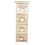 Kommode Lovely Home Braun - Weiß - Textil - Holz teilmassiv - 26 x 77 x 30 cm