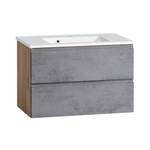 Waschplatz Set VASTO-CONCRETE (2-tlg.) Braun - Holzwerkstoff - 80 x 200 x 47 cm