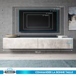 RTV BARGO 180 cm Beton-Beton mit LED Grau