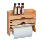 Distributeur papiers cuisine bambou Marron - Bambou - Bois manufacturé - Métal - 40 x 31 x 11 cm