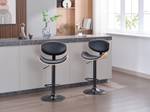 Tabouret de bar MONTENEGRO Lot de 2 Noir - Cuir synthétique - 46 x 111 x 49 cm