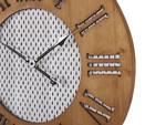 Horloge murale CUILCO Noir - Marron - Blanc - Bois massif - 60 x 60 x 3 cm