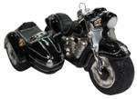 15cm Motorrad mit Beiwagen Glasornament Glas - 8 x 8 x 14 cm