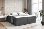 Boxspringbett mit Topper MARCE-BW Grau - Breite: 180 cm - H3