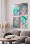 Aquarell Gold Poster Set Papier - 70 x 50 x 70 cm