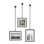 Set de 3 cadres photos Fotochain Miroir en verre / Acier - Noir