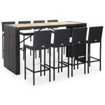 Garten-Bar-Set (9-teilig) 3001942-2 Schwarz - Massivholz - Holzart/Dekor - 80 x 110 x 200 cm