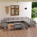 Garten-Lounge-Set (13-teilig) 3009713-1 Grau - Massivholz - Holzart/Dekor - 70 x 30 x 70 cm