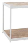 Table de salon zigzag 45cm Blanc - Bois massif - 40 x 45 x 150 cm
