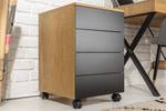 Rollcontainer STUDIO Schwarz - Braun - Holzwerkstoff - Massivholz - 40 x 61 x 45 cm