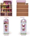 Puppenhaus Puppenstube Holz Pink - Holzwerkstoff - 61 x 30 x 81 cm
