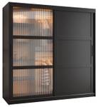 ARMOIRE À PORTES COULISSANTES FLUTES Largeur : 180 cm - Noir