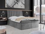 Boxspringbett mit Topper AMILA Grau - Breite: 140 cm - H3