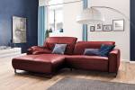 YORK Leder Ecksofa cherry