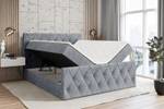 Boxspringbett - AMAY Hellgrau - Breite: 120 cm - H3