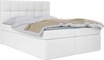 Boxspringbett mit Topper ARTENO Glas Weiß - Breite: 160 cm - H4