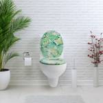 Premuim Abattant WC - Tropicales Vert - Blanc - Bois manufacturé - 38 x 5 x 44 cm