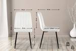 Chaise salle à manger Dijon Lot de 4 Blanc crème - Fourrure synthétique