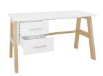 bureau Lisa Blanc - Bois massif - Bois/Imitation - 139 x 76 x 62 cm