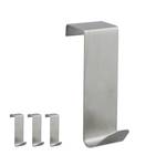 Lot de 4 patères de porte acier inox Argenté - Métal - 3 x 7 x 5 cm