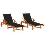 Chaise longue (lot de 2) 3009260-4 Noir