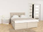 Boxspringbett Doppelbett Adamo Beige - Breite: 180 cm