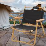 Camping-Stuhl Alu/Holz Schwarz Anthrazit