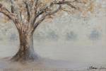 Tableau peint Transient Feelings Marron - Bois massif - Textile - 100 x 75 x 4 cm