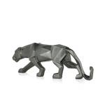 Harz-Skulptur Panther Anthrazit - 45 x 14 x 9 cm