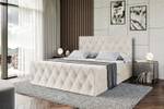 Boxspringbett - AMAY Ecru - Breite: 140 cm - H3