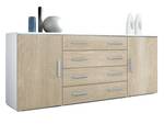 Sideboard Faro V2 Eiche Sägerau Dekor - Weiß - Breite: 166 cm