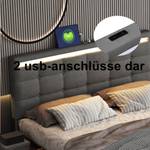Hydraulisch-Polsterbett mit LED Nesoi Ⅴ Grau - Schiefergrau