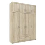 FURNIX Kleiderschrank Eliza 4D Sonoma Eiche Hell Dekor - Eiche Sonoma Dekor