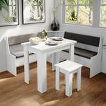 Sitzecke Roman 150x150cm Hocker Tisch Grau - Weiß - Holzwerkstoff - 106 x 80 x 60 cm