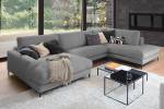 Sofa CARA Wohnlandschaft U-Form Cord Grau