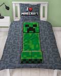 Kinderbettwäsche Minecraft 2-tlg. Schwarz - Grün - Textil - 135 x 200 x 1 cm