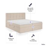 Boxspringbett Mokpo Beige - Breite: 144 cm