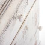 Commode table d'appoint Blanc - En partie en bois massif - 35 x 63 x 29 cm