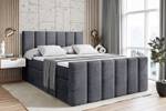 Boxspringbett BOXI1-Z KING Steingrau - Breite: 120 cm